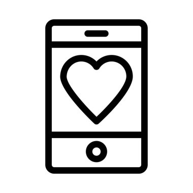 Mobil kalın satır vektör simgesi 