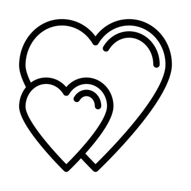 Kalp kalın satır vektör simgesi 