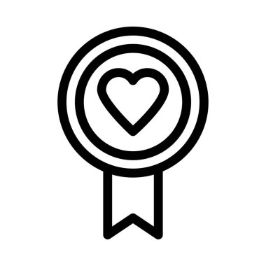 Hart rozet kalın satır vektör simgesi 