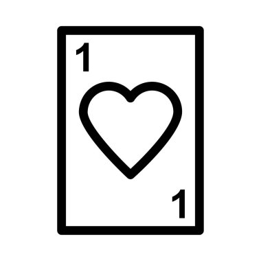 Poker kart kalın satır vektör simgesi 