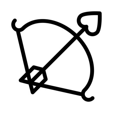 Ok ve yayla kalın satır vektör simgesi 