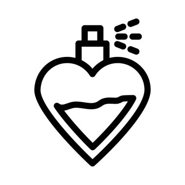 Kalp parfüm kalın satır vektör simgesi 