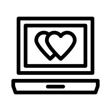 Dizüstü kalın satır vektör simgesi 