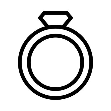 Elmas yüzük kalın satır vektör simgesi 