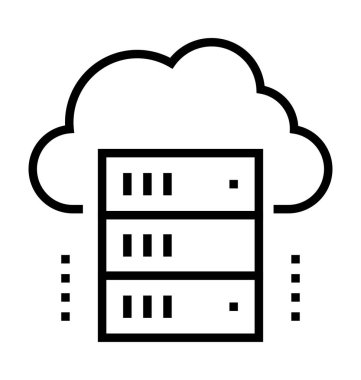 Kalın satır vektör simge bulut 