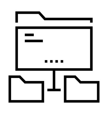 Dosya aktarımı kalın satır vektör simgesi 