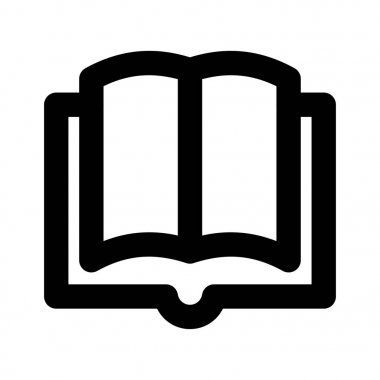 Açık kitap kalın satır vektör simgesi 