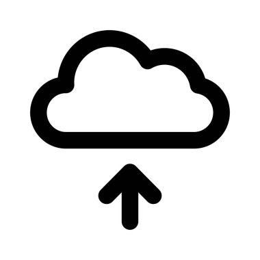 Bulut Upload kalın satır vektör simgesi 