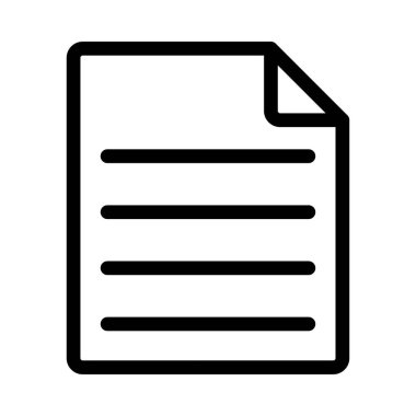 Belge ince çizgi vektör simgesi 