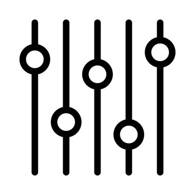 Equalizer'ı ince çizgi vektör simgesi 