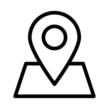 konum ince çizgi vektör simgesi 