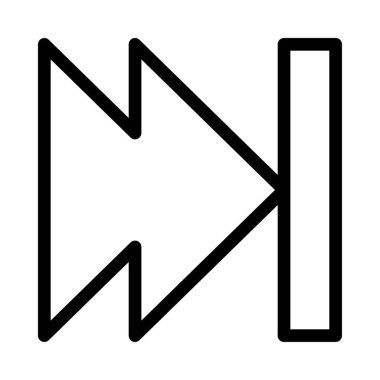 İleriye doğru ince çizgi vektör simgesi 