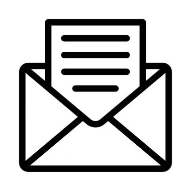 Açık posta ince çizgi vektör simgesi 