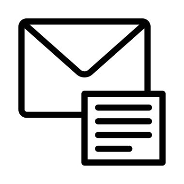 Mektup ince çizgi vektör simgesi 