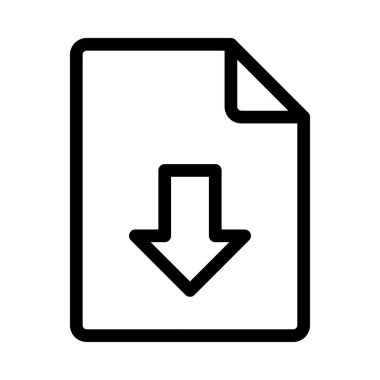Belge Download ince çizgi vektör simgesi 