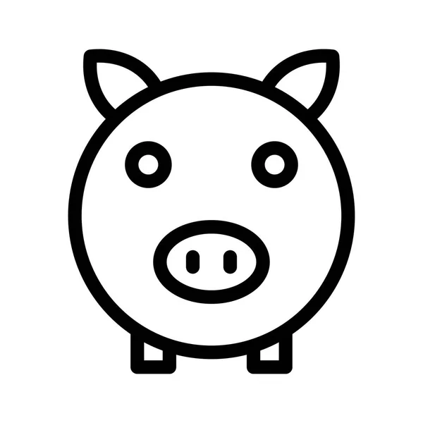 Piggy Bank Thin Line Vector Icon — Stock Vector