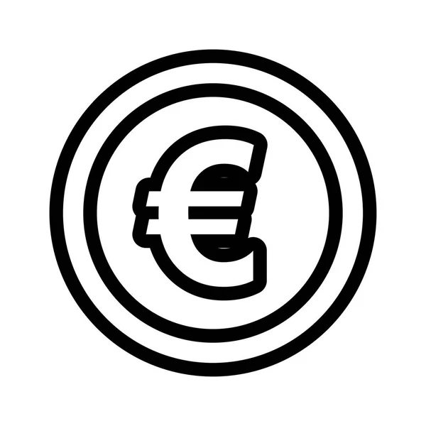 Euro ligne mince Vector Icon — Image vectorielle