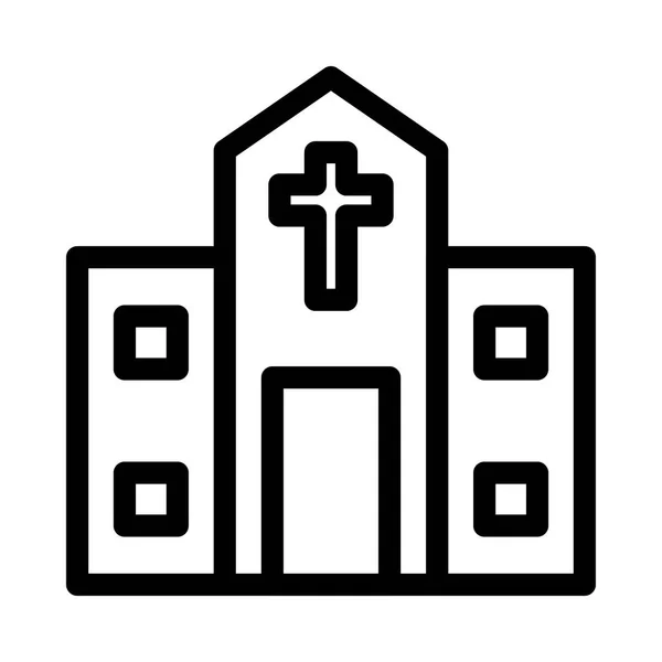 Kyrkan tunn linje vektor symbol — Stock vektor