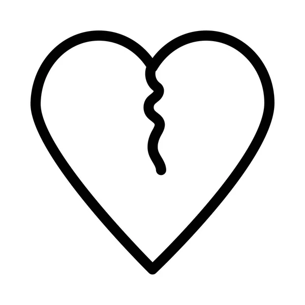 BROKEN HEART THIN LINE VECTOR ICON — Stock Vector