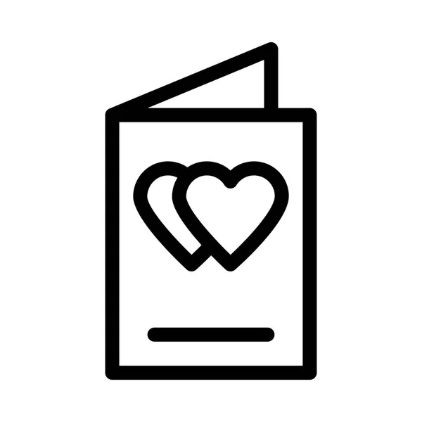 Icono de Vector de línea de tarjeta de amor — Vector de stock