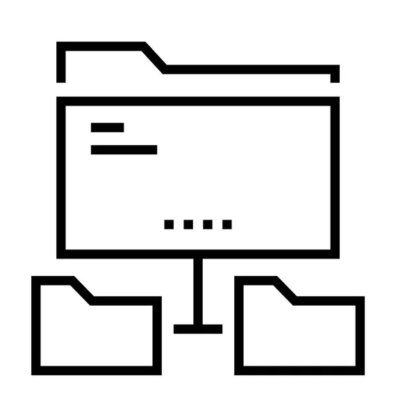 Fettgedrucktes Zeilenvektorsymbol für Dateiübertragung — Stockvektor