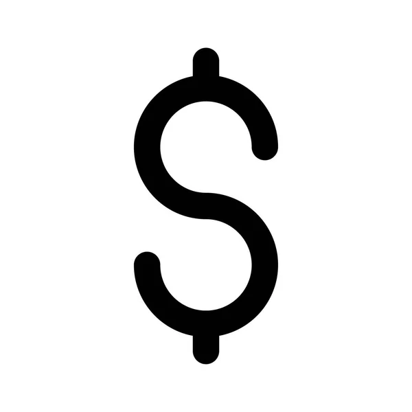 Vector de línea audaz dólar icono — Vector de stock