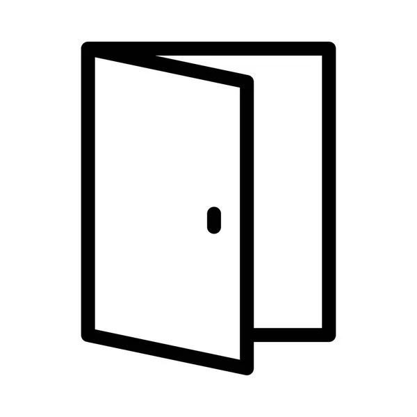 Open deur dunne lijn Vector Icon — Stockvector
