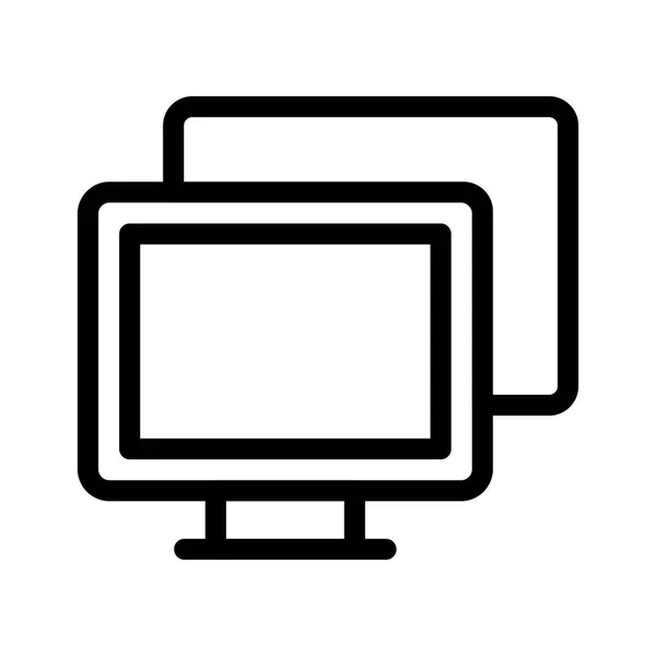 Monitor dunne lijn vectoricoon — Stockvector