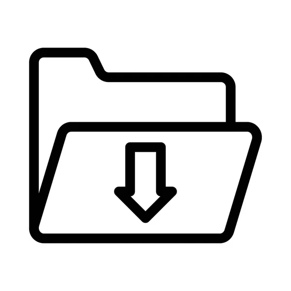 Carpeta descarga delgada línea Vector icono — Vector de stock