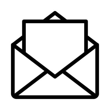 Açık posta ince çizgi vektör simgesi 