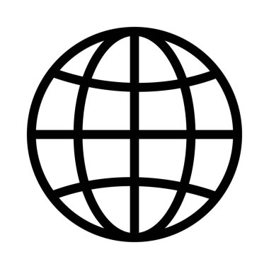 Dünya İnce Çizgi Vektörü Simgesi 