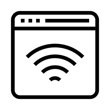 Web sayfası wifi vektör satırı simgesi