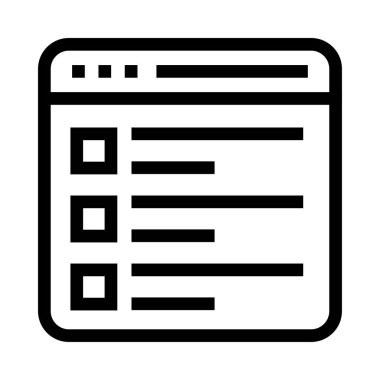 web sayfası vektör satırı simgesi