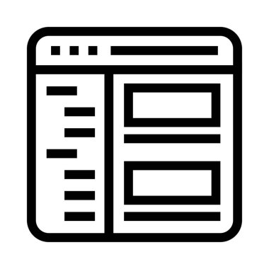 web sayfası vektör satırı simgesi