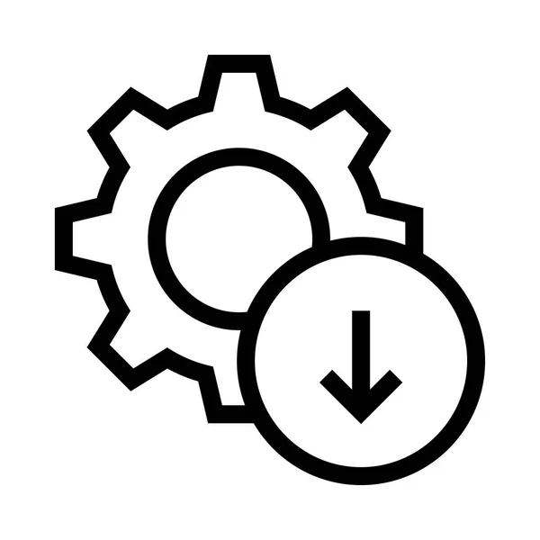 Configuración Descarga Vector Línea Icono — Archivo Imágenes Vectoriales