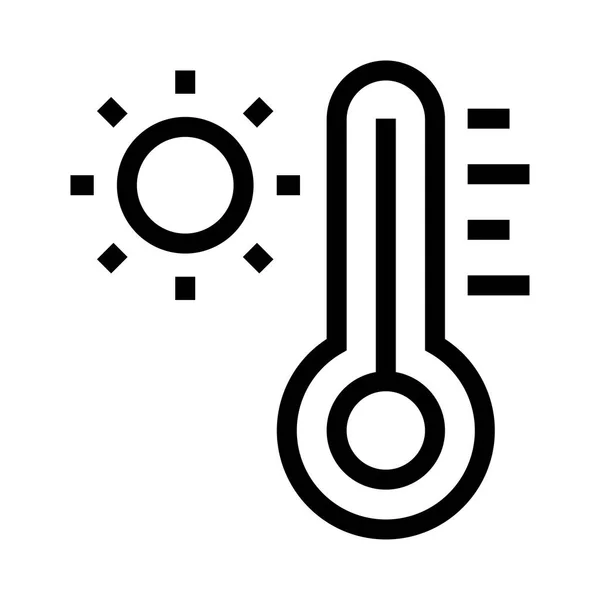 Temperatura Icona Linea Vettoriale — Vettoriale Stock