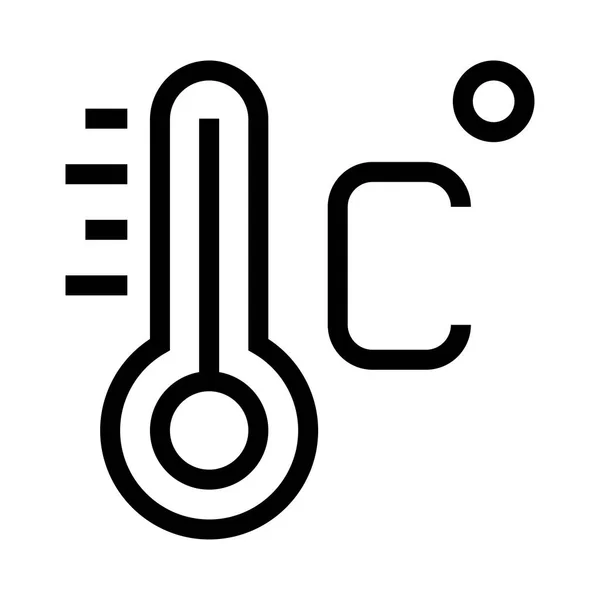 Temperatura Vector Linha Ícone —  Vetores de Stock