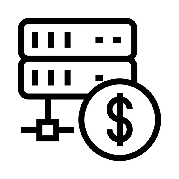 Cash Vector Lijn Pictogram — Stockvector