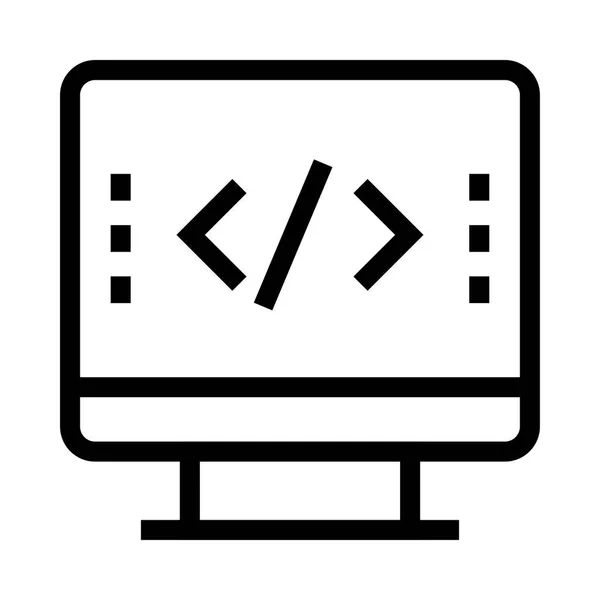 Programación Vector Línea Iconos — Vector de stock