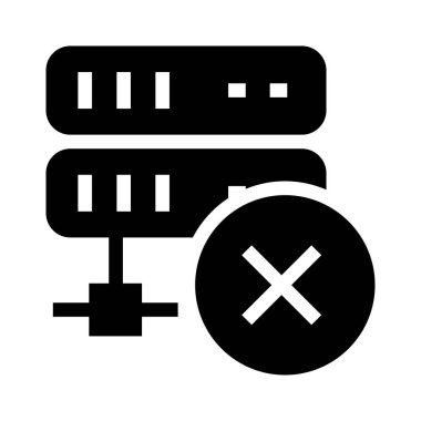 sunucu silme vektör Glifler simgesi