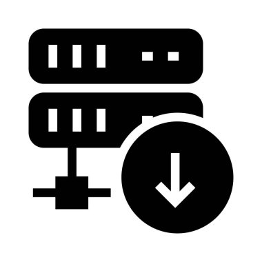 sunucu download vektör Glifler simgesi