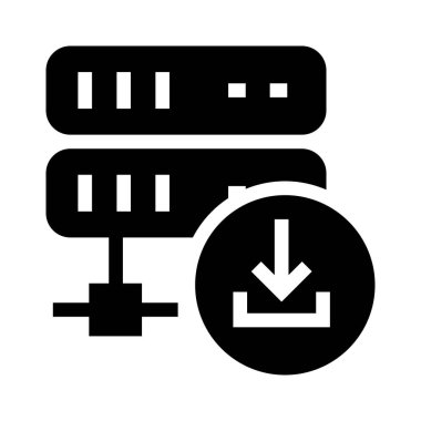 sunucu download vektör Glifler simgesi