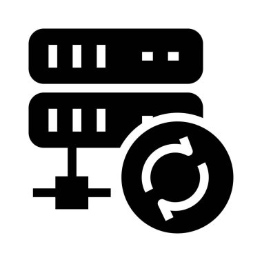 sunucu yeniden vektör Glifler simgesi