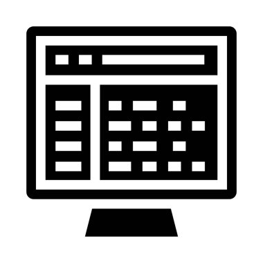 monitör vektör Glifler simgesi