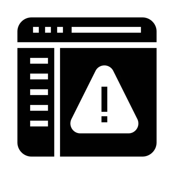 Warning Vector Glyphs Icon — Stock Vector