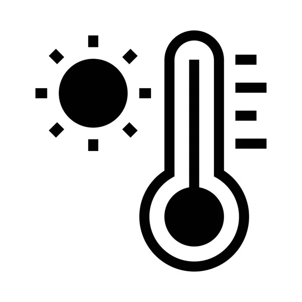 Vector Temperatura Glifos Icono — Vector de stock