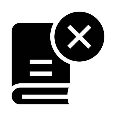 kitap silmek vektör Glifler simgesi