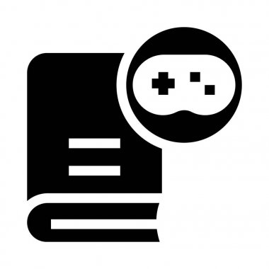 kitap oyun vektör Glifler simgesi