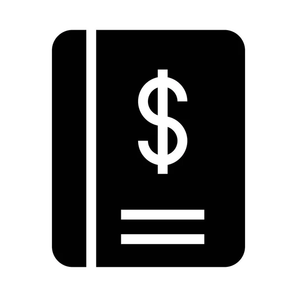 Dollar Book Vector Glyphs Icon — Stock Vector