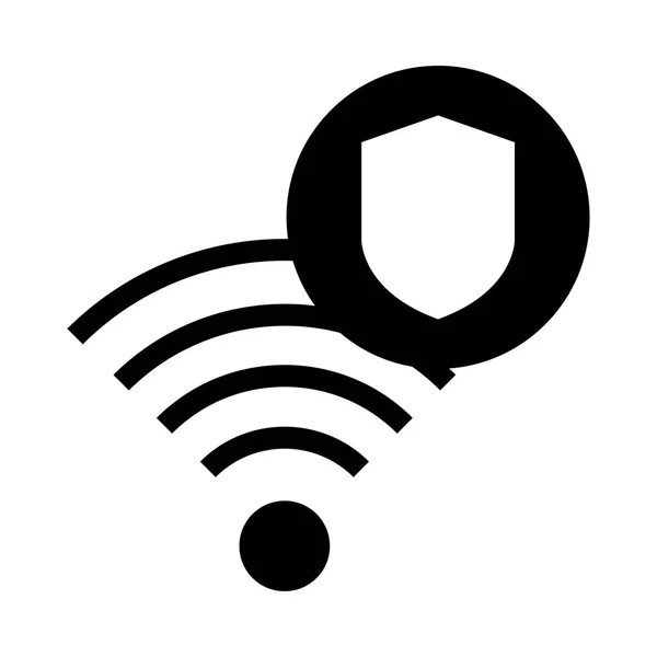 Icono Vector Escudo Wifi — Vector de stock
